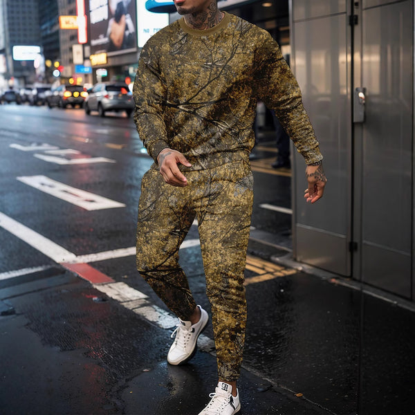 Conjunto Deportivo Camuflaje Jungle - Sudadera Cuello Redondo y Pantalón
