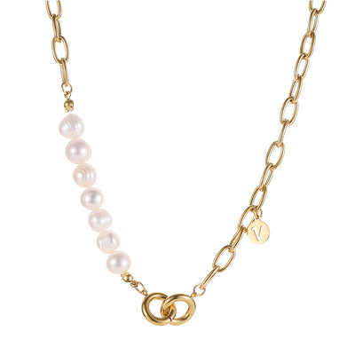 Collar con Letra V y Perlas para Mujer - Image 10