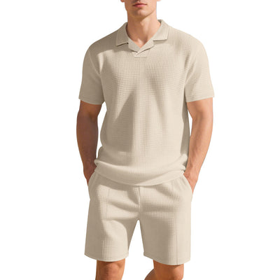 Conjunto Casual de Polo Holgado y Shorts para Hombre - Image 32