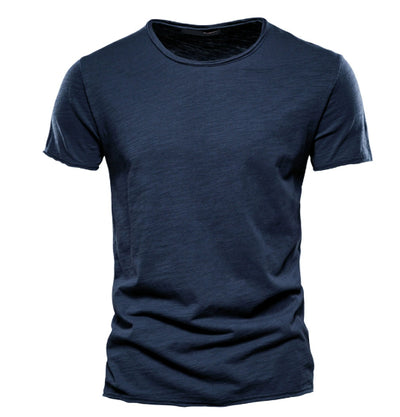 Camiseta Básica de Algodón Puro Cuello Redondo Diseño Minimalista - Image 8