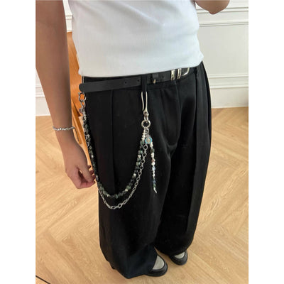 Pantalón Cargo Multifuncional con Cadena de Cintura y Cierre Combinado - Image 5