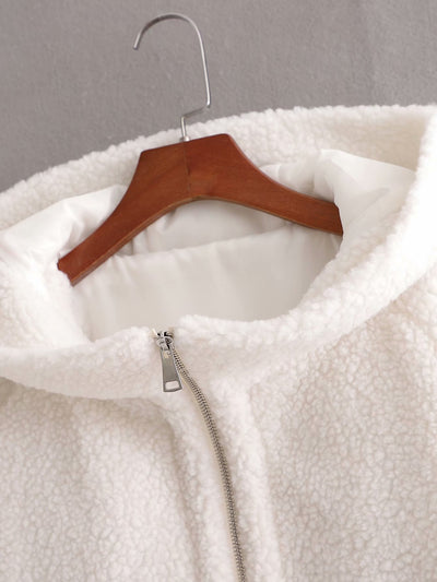 Chaqueta de Lana Suelta con Capucha para Mujer - Image 3