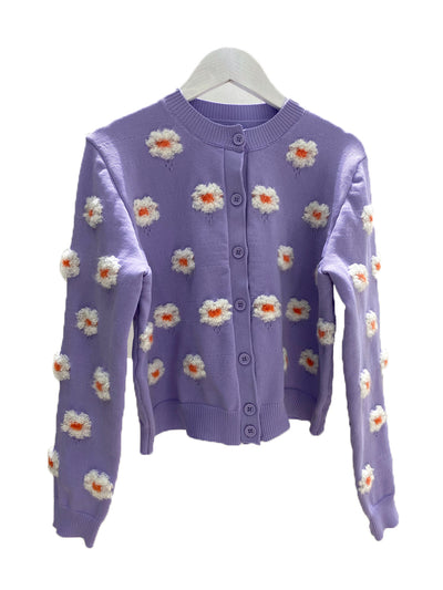 Conjunto Dos Piezas: Cardigan con Flores 3D Bordadas y Camiseta - Image 9