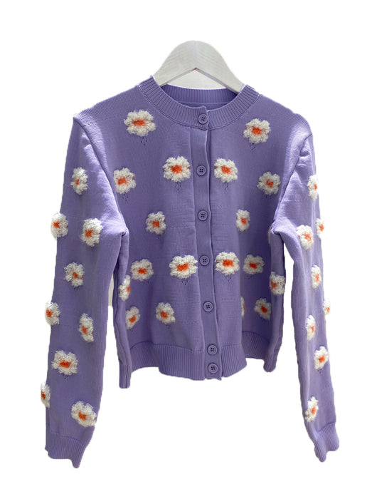 Conjunto Dos Piezas: Cardigan con Flores 3D Bordadas y Camiseta - Image 9
