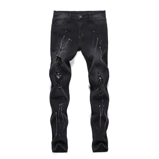 Jeans Rotos Estampados para Hombre con Tela Elástica - Image 9