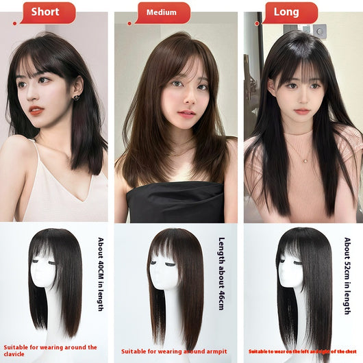 Peluca de Cabello Humano Real con Funda de Seda Tejida a Mano - Image 2