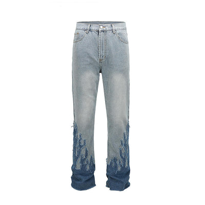 Jeans Acampanados con Parches Flame para Hombre - Image 5