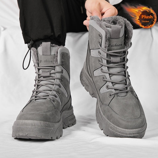 Botas Cálidas Acolchadas de Algodón con Forro Polar para Hombre - Image 6