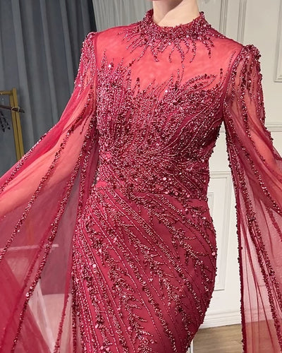Vestido de Gala Elegante con Mangas Volantes y Falda Sirena - Image 33