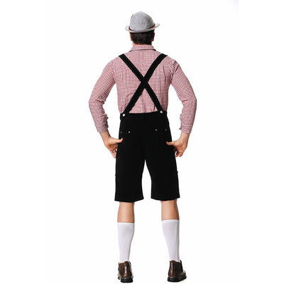 Traje Tradicional Bávaro para Festivales - Conjunto de 3 Piezas con Sombrero y Camisa Cuadriculada - Image 3