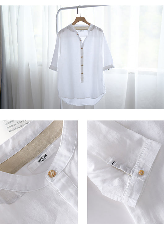 Camisa Suelta de Solapa Ancha para Hombre - Comodidad Estival - Image 9