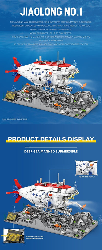 Submarino Jiaolong: Kit de Ensamblaje Tecnología Militar de Precisión - Image 6