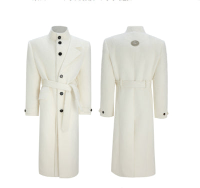 Abrigo Trench de Alpaca y Lana Sintética - Elegancia Minimalista - Image 23