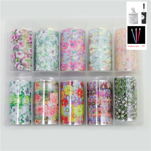 Set de 12 Láminas Decorativas para Uñas - Transferencias Nail Art - Image 29