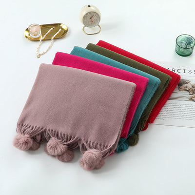 Capa Elegante para Mujer con Pompones - Mezcla de Cachemira y Lana - Image 35