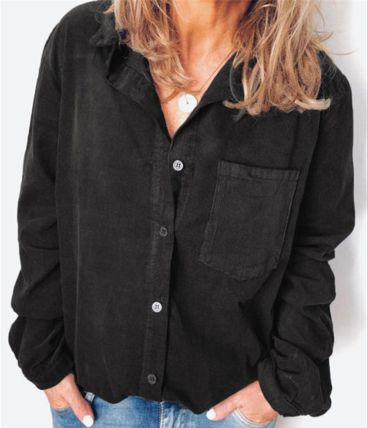 Chaqueta Camisera de Pana para Mujer Talla Grande - Image 4