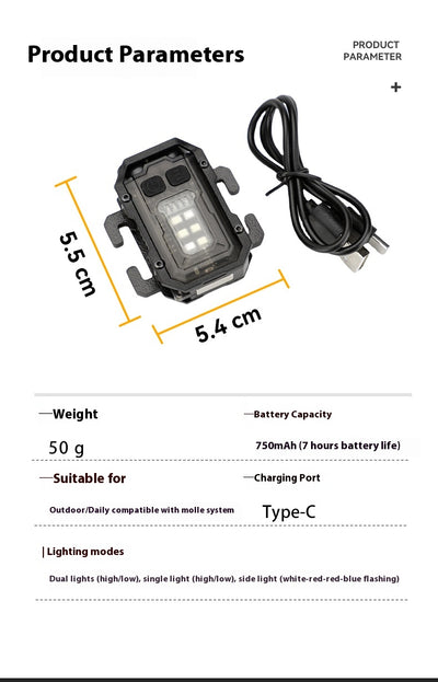 Linterna Táctica Portátil con Montaje para Mochila - Luz de Advertencia Profesional - Image 7