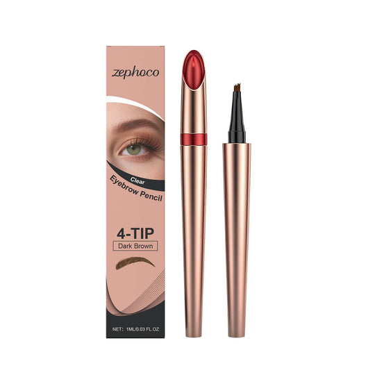 Lápiz de Cejas Marrón Oscuro de 4 Puntas para Diseño Diario - Image 5