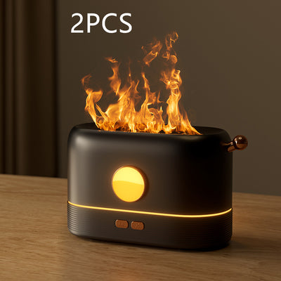 USB mosquito killer lamp with purple UV light and a white desktop humidifier with a simulated flame effect. - Image 9
