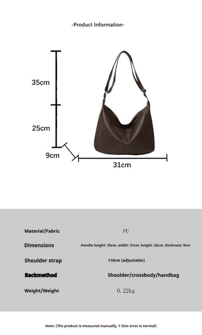 Bolsa Retro para Mujer de Gran Capacidad en Colores Sólidos - Image 8