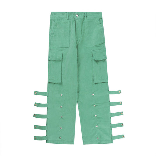 Pantalones de Trabajo Oversized con Bolsillos Grandes y Cintas Laterales - Image 2