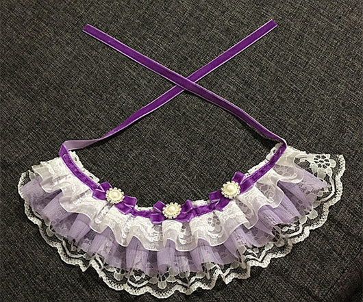 Collar y Babero Elegante para Mascotas con Moño de Encaje - Image 4