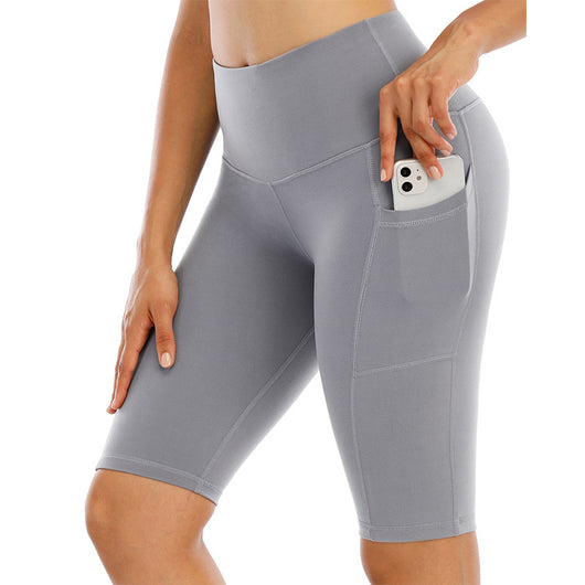 Pantalones Yoga Cintura Alta Ajustados con Bolsillos Laterales en Tela Nude Texturizada - Image 7