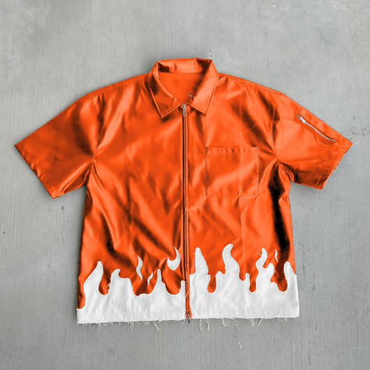 Chamarra Urbana Patchwork Contraste Hip Hop Unisex con Cierre - Image 12