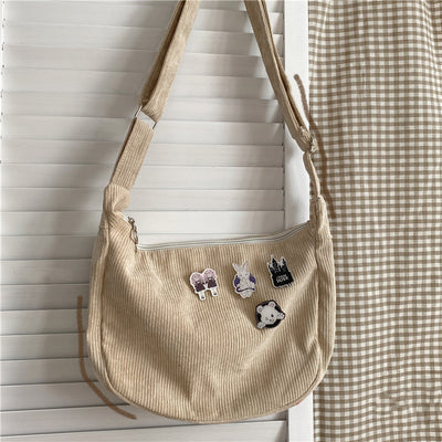 Bolsa Retro Vintage con Diseño de Dumpling - Bandolera de Pana con Asa Única - Image 33