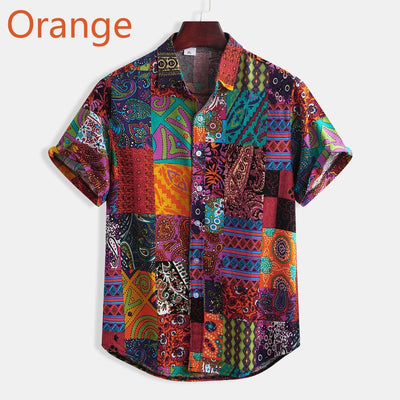 Camisa Casual de Manga Corta con Estampado Geométrico - Image 5