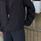 Chaqueta Negra de Botones con Cuello