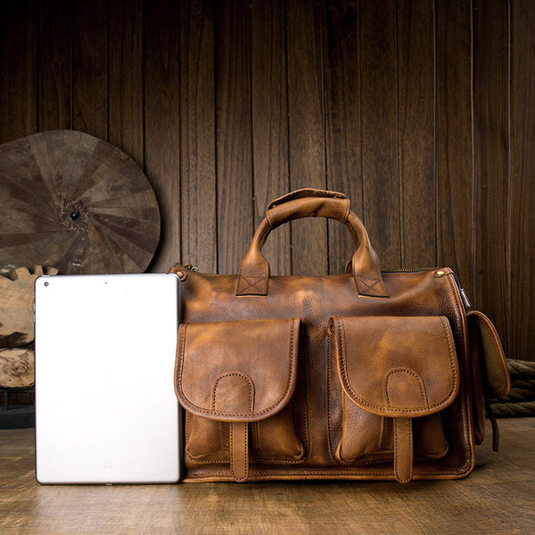 Bolsa Bandolera de Cuero Genuino Hecha a Mano para Hombre