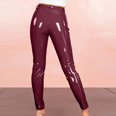 Pantalones Ajustados Brillantes de Cintura Alta Estilo Urbano - Image 20