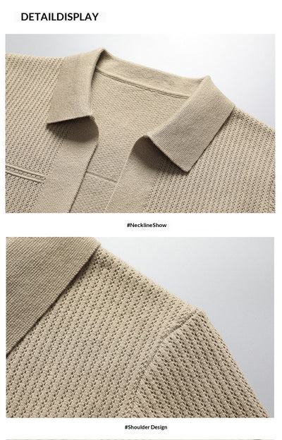Suéter de Cuello Solapa Grueso para Hombre - Manga Larga Otoño Invierno con Bolsillos - Image 11
