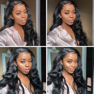 Peluca Larga Rizada Negra con Raya al Medio - Cabello Sintético Premium - Image 6