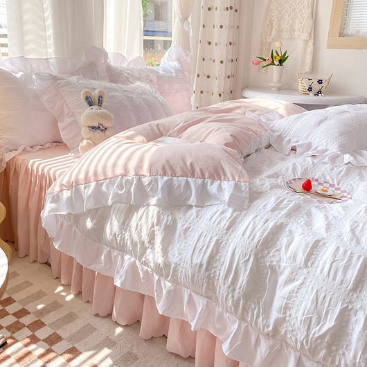 Juego de Cama Completo de 4 Piezas en Colores Sólidos