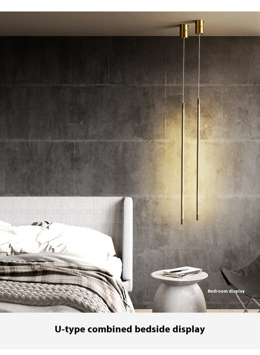 Lámpara Colgante de Cobre Minimalista Moderna para Dormitorio - Image 23