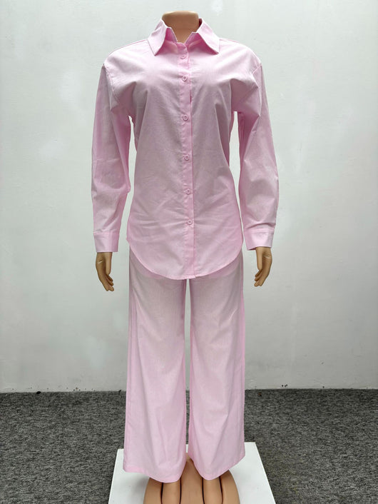 Conjunto de Dos Piezas: Cardigan Manga Larga y Pantalón Ancho Casual - Image 8