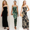 Vestido Maxi de Seda con Estampado Floral, Abertura Lateral y Cintura Ajustable