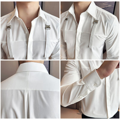 Camisa Minimalista de Manga Larga para Hombre - Estilo Versátil y Moderno - Image 12