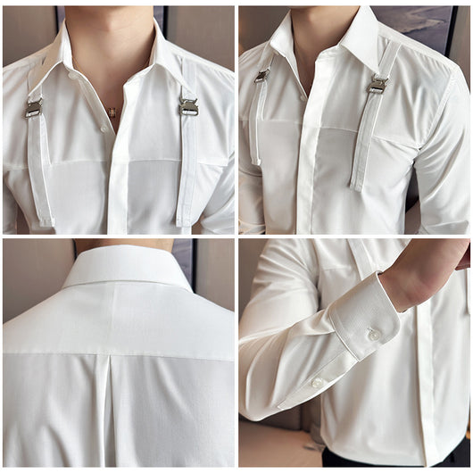 Camisa Minimalista de Manga Larga para Hombre - Estilo Versátil y Moderno - Image 12