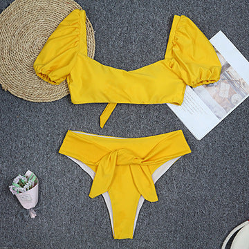 Traje de Baño Dividido con Mangas Abullonadas y Espalda Descubierta - Image 12