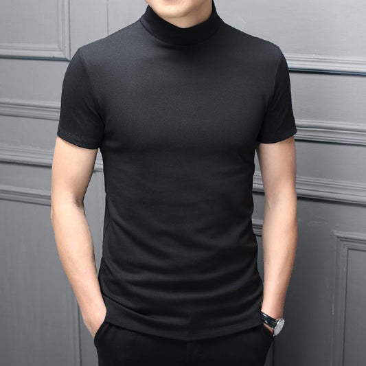 Polera Hombre Cuello Alto Algodón Mercerizado Manga Corta