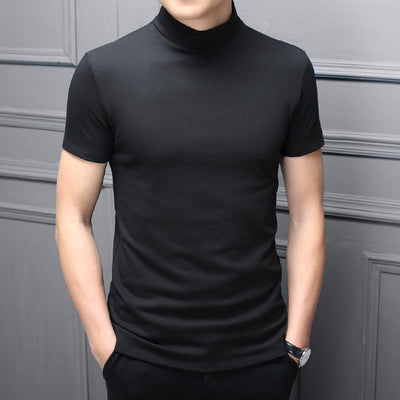Polera Hombre Cuello Alto Algodón Mercerizado Manga Corta