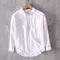 Men's Casual Long-Sleeve Cotton Linen Shirt