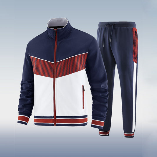 Conjunto Deportivo con Chaqueta de Cuello Alto y Pantalón Casual