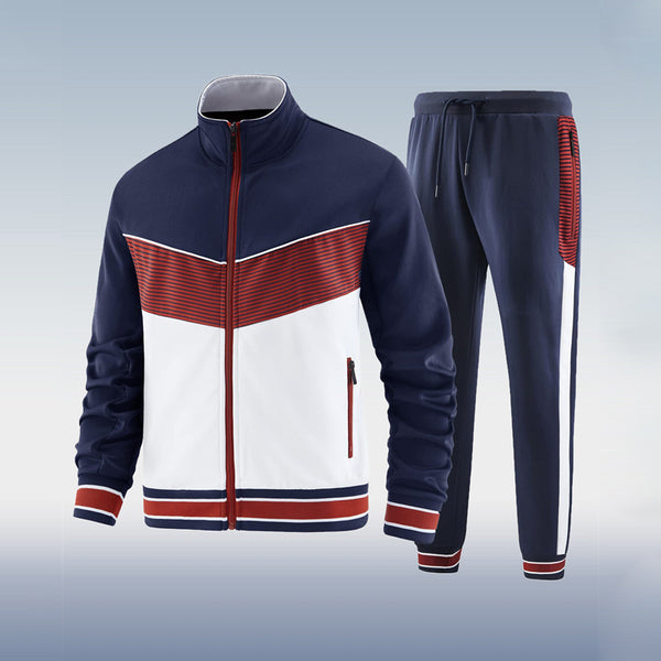 Conjunto Deportivo con Chaqueta de Cuello Alto y Pantalón Casual
