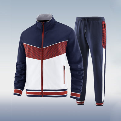 Conjunto Deportivo con Chaqueta de Cuello Alto y Pantalón Casual