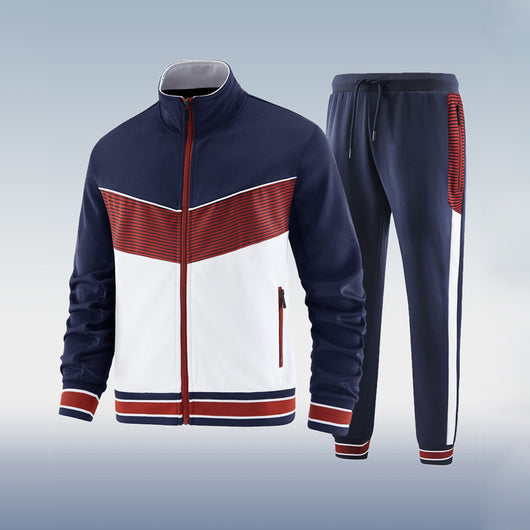 Conjunto Deportivo con Chaqueta de Cuello Alto y Pantalón Casual
