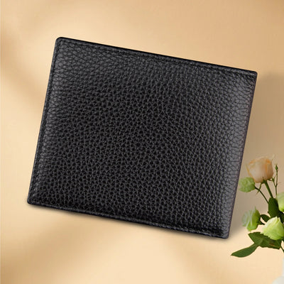 Billetera Bifold Corta para Hombre en Cuero Genuino de Res Negro - Image 13